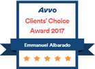 Avvo | Clients' Choice Award 2017 | Emmanuel Albarado | 5 Stars